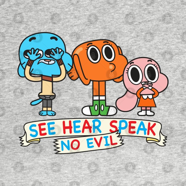 Gumball Darwin Anais No Evil by Plushism